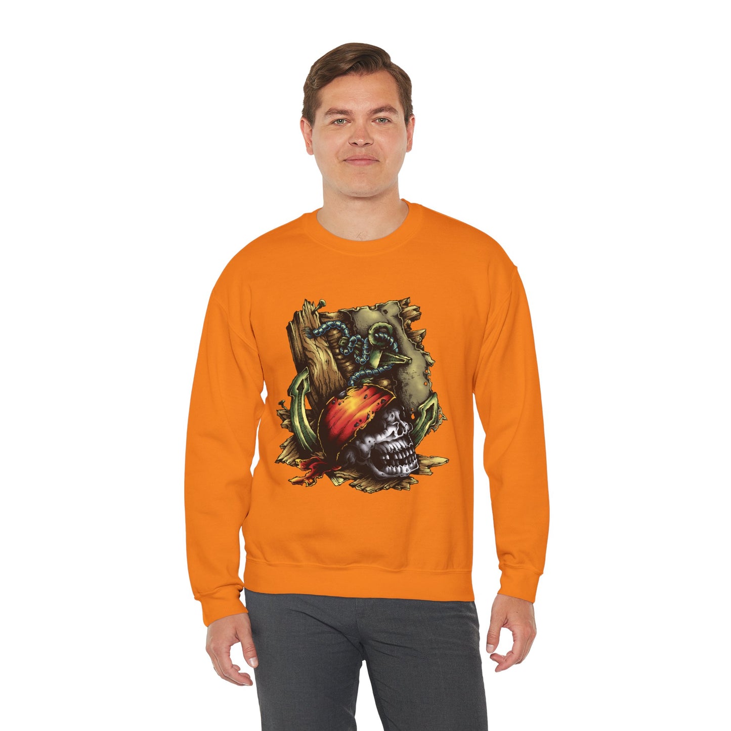 Pirate Themed Crewneck Sweatshirt, Cozy Men's Sweatshirt, Halloween Apparel, Gift for Sailors, Casual Streetwear