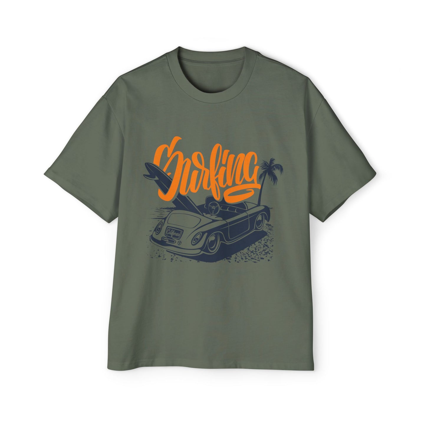 Surf Vibes Men's Heavy Oversized Tee - Perfect for Beach Days & Casual Outings