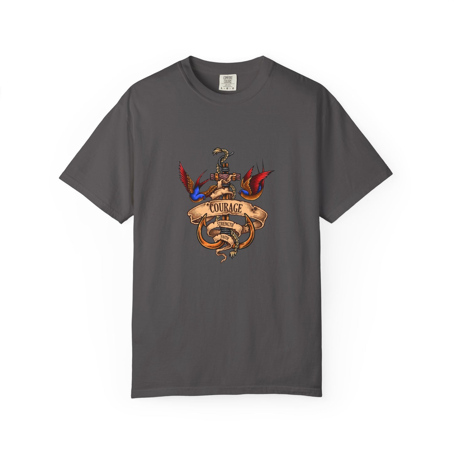 Courage Graphic Tee - Men's Garment-Dyed T-Shirt, Inspirational Shirt, Casual Wear, Gift for Friends, Motivational Apparel