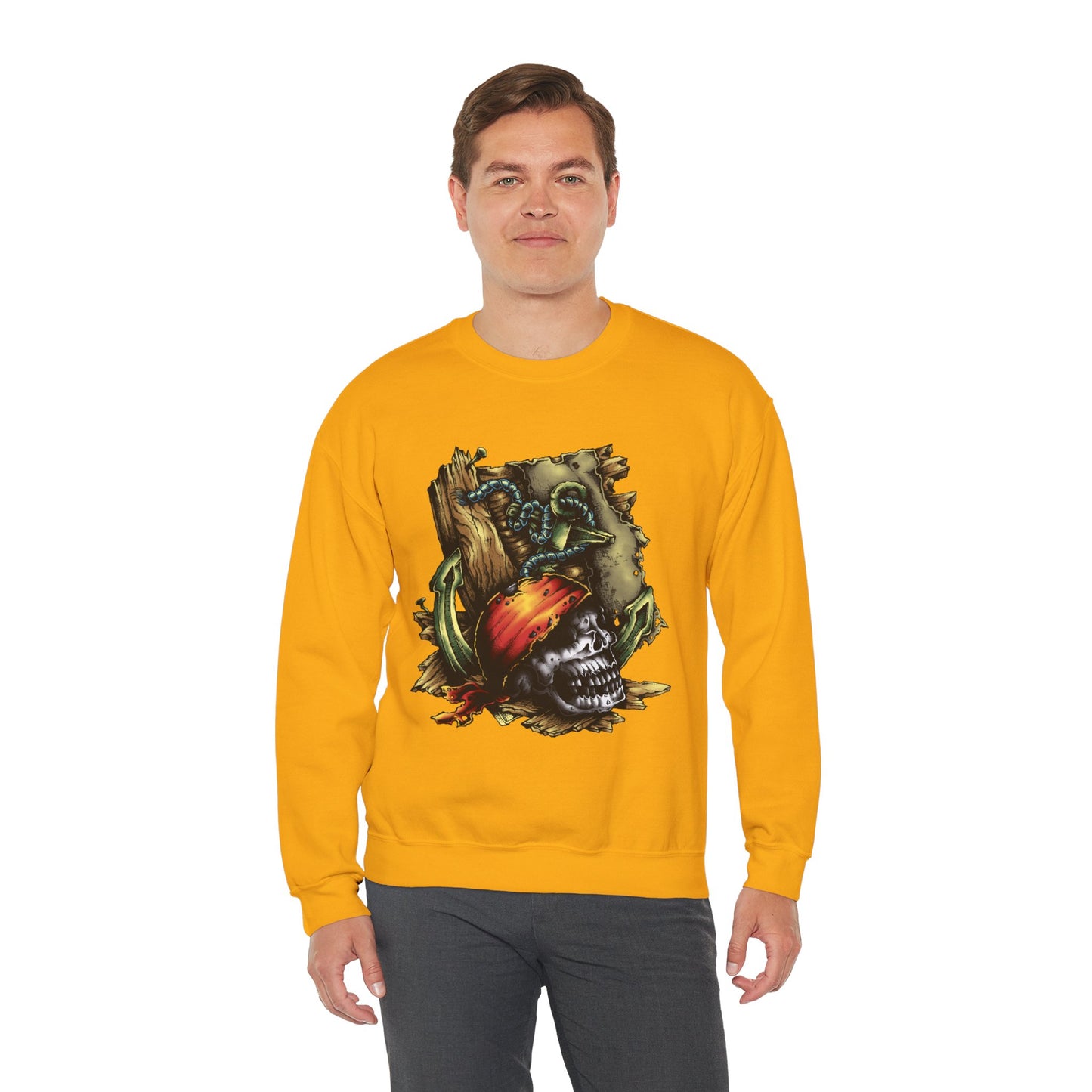 Pirate Themed Crewneck Sweatshirt, Cozy Men's Sweatshirt, Halloween Apparel, Gift for Sailors, Casual Streetwear