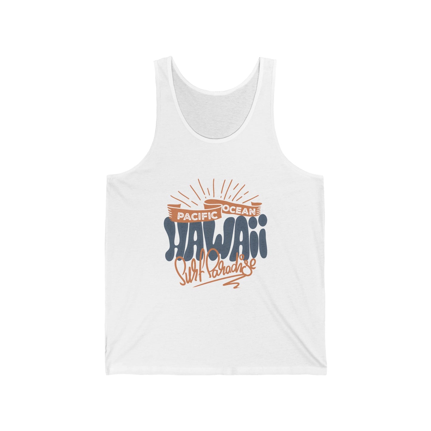 Surf Hawaii Men's  Jersey Tank Top - Pacific Ocean Graphic
