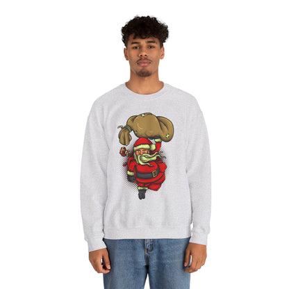 Funny Christmas Santa Crewneck Sweatshirt | Holiday Cheer | Men's