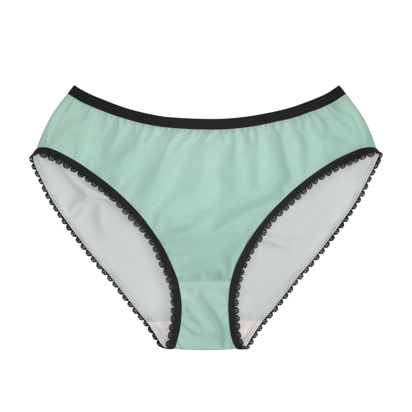 Comfortable Mint Green Women's Briefs with Lace Trim