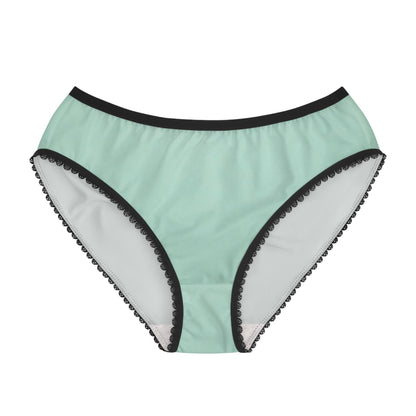 Comfortable Mint Green Women's Briefs with Lace Trim