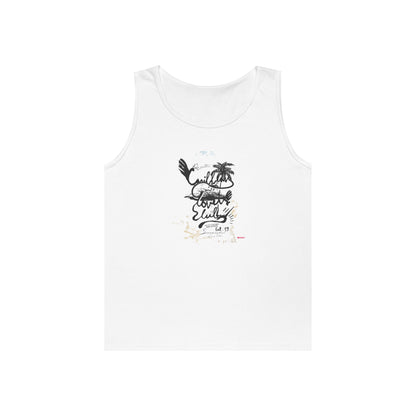Beach Vibes Men's Heavy Cotton Tank Top - Summer Style, Casual Wear, Vacation Essential