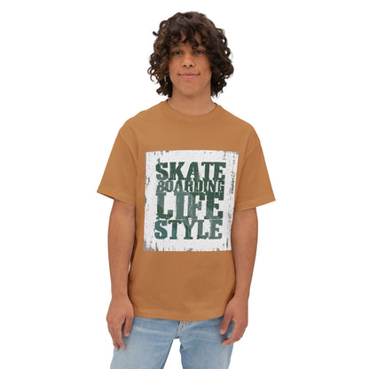 Skateboarding Lifestyle Oversized Boxy Tee - Men's Graphic T-Shirt