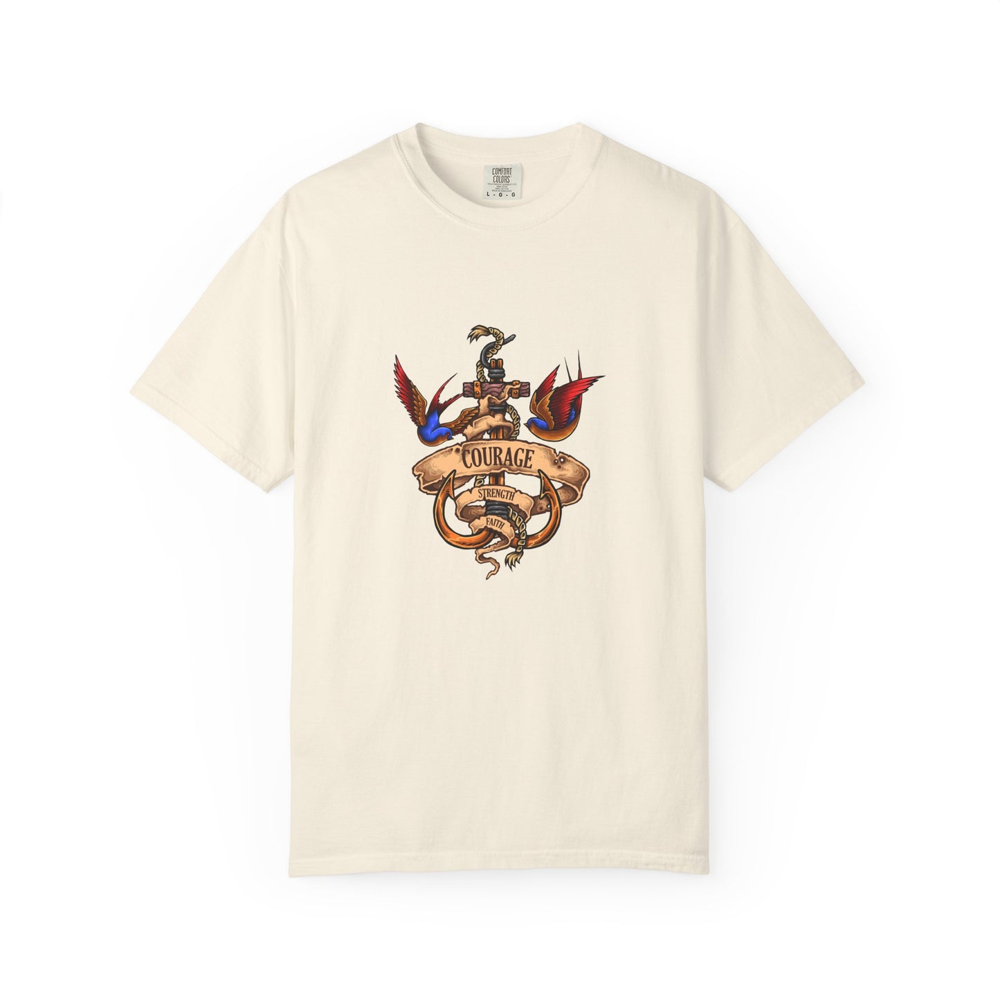 Courage Graphic Tee - Men's Garment-Dyed T-Shirt, Inspirational Shirt, Casual Wear, Gift for Friends, Motivational Apparel