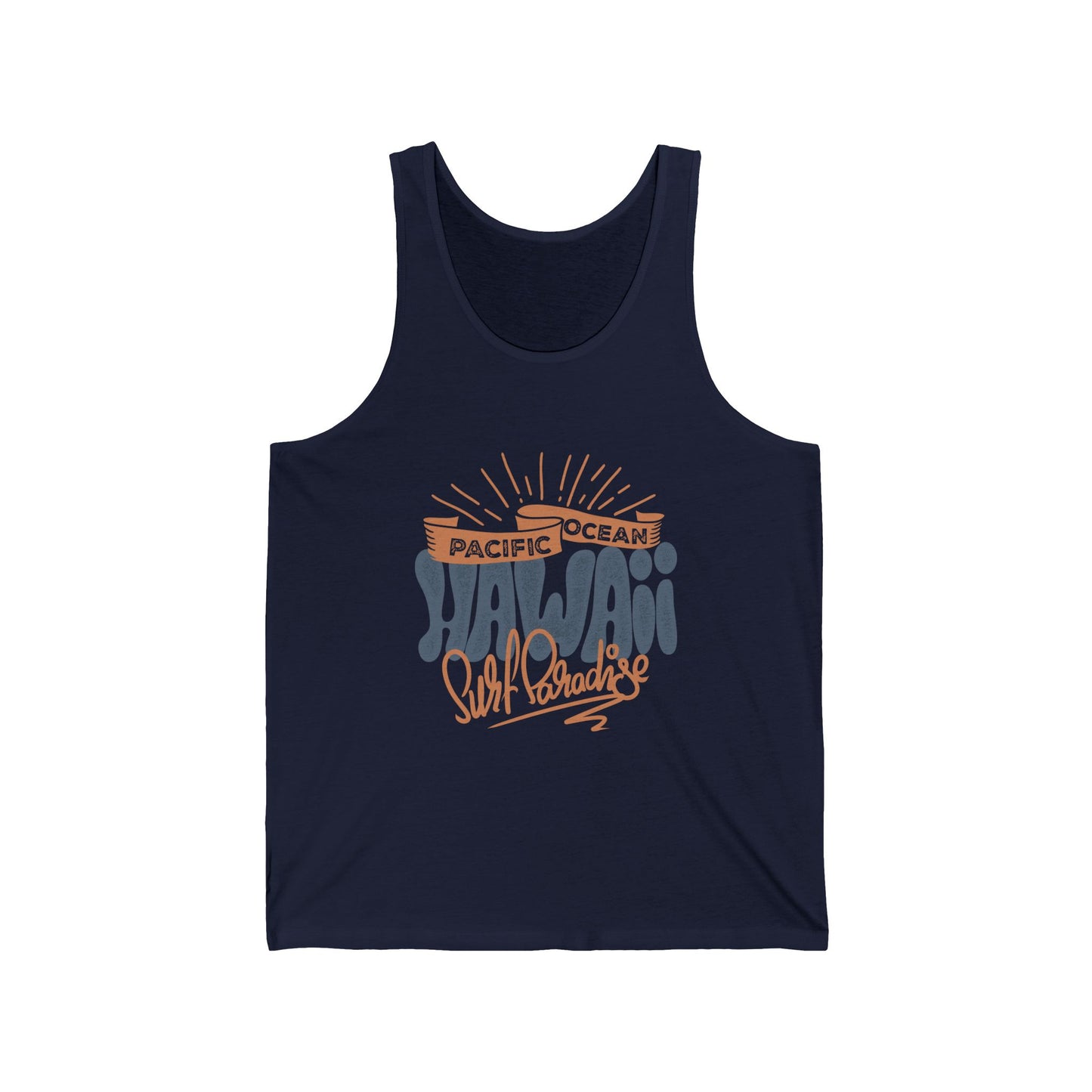 Surf Hawaii Men's  Jersey Tank Top - Pacific Ocean Graphic