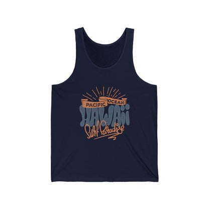 Surf Hawaii Men's  Jersey Tank Top - Pacific Ocean Graphic