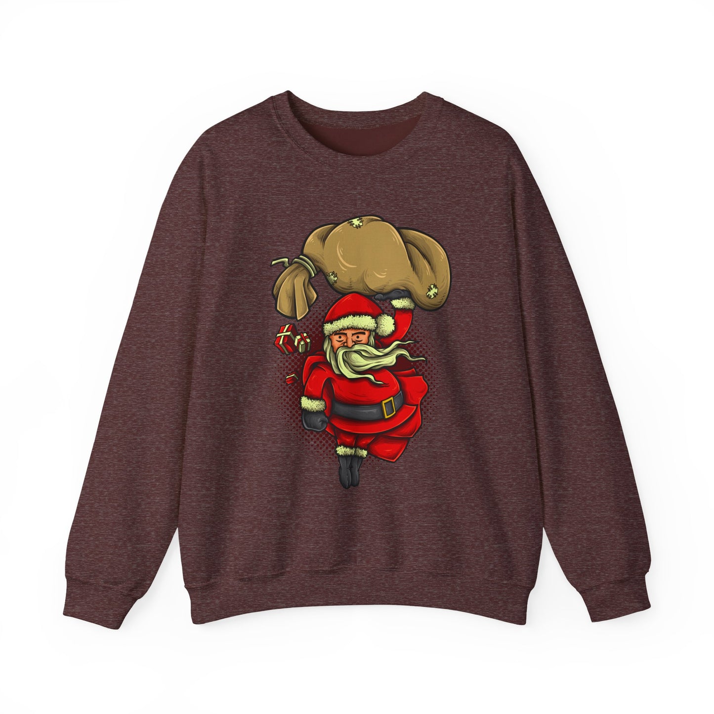 Funny Christmas Santa Crewneck Sweatshirt | Holiday Cheer | Men's