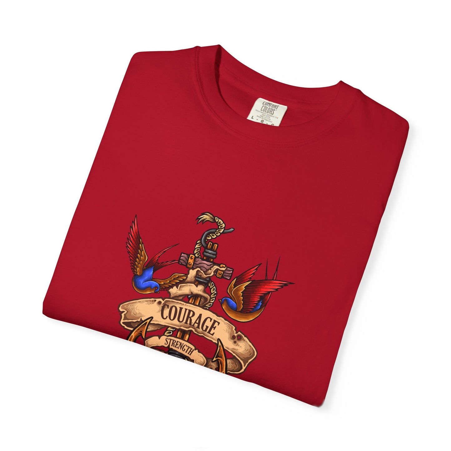 Courage Graphic Tee - Men's Garment-Dyed T-Shirt, Inspirational Shirt, Casual Wear, Gift for Friends, Motivational Apparel