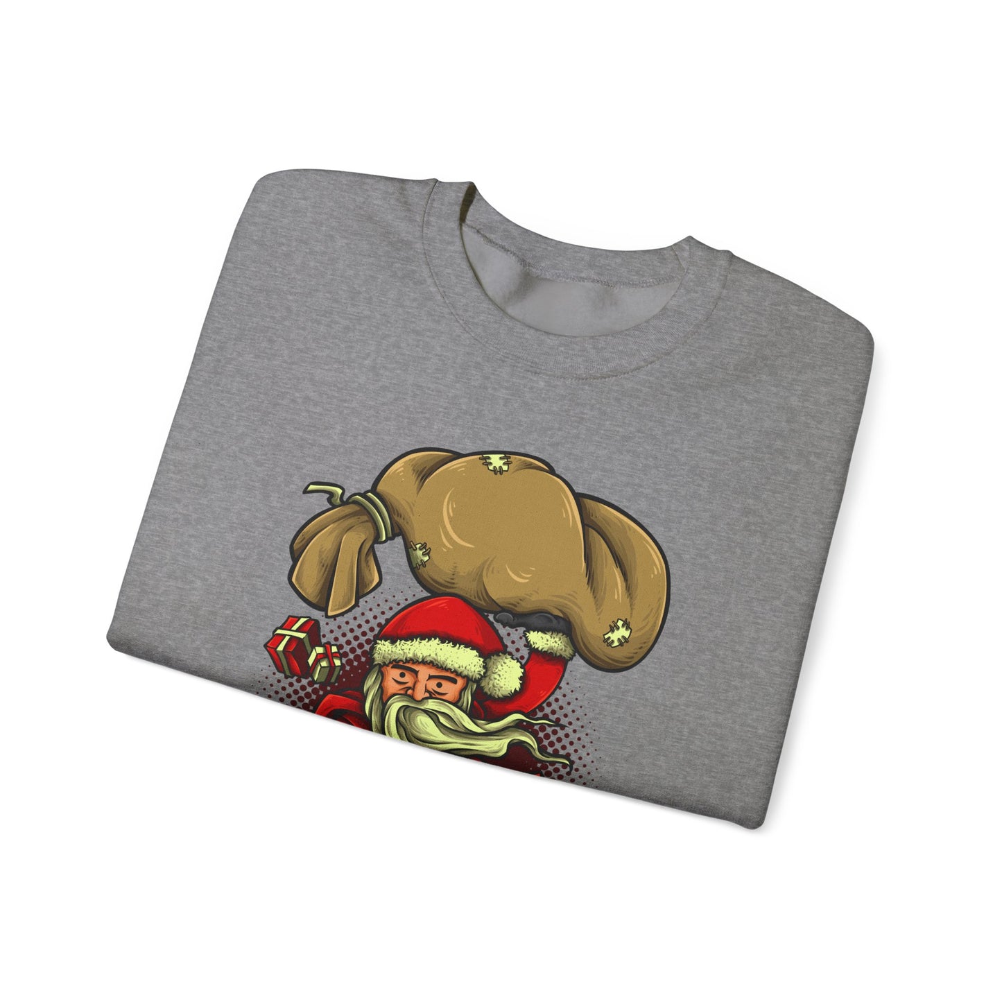 Funny Christmas Santa Crewneck Sweatshirt | Holiday Cheer | Men's