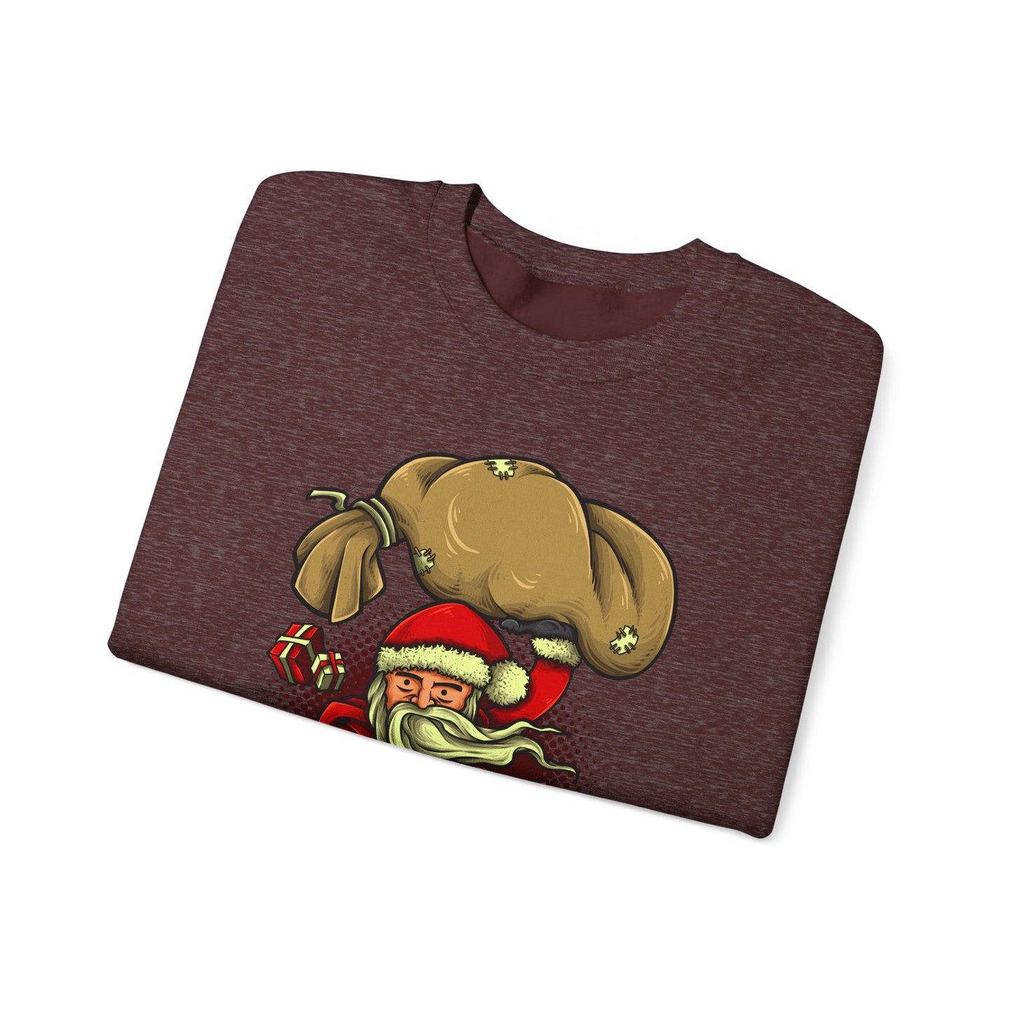 Funny Christmas Santa Crewneck Sweatshirt | Holiday Cheer | Men's