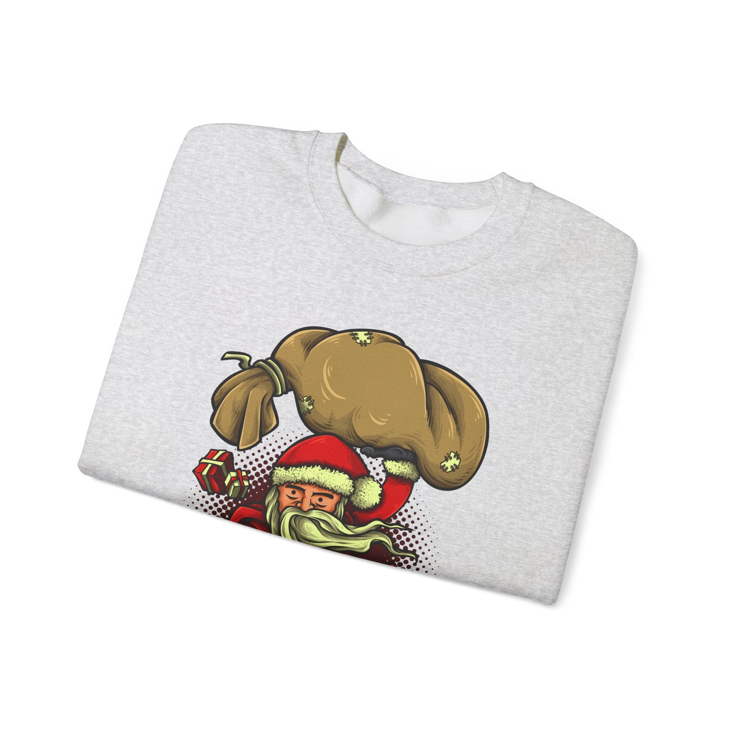 Funny Christmas Santa Crewneck Sweatshirt | Holiday Cheer | Men's