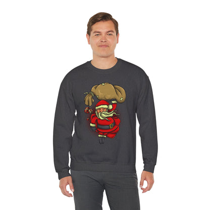 Funny Christmas Santa Crewneck Sweatshirt | Holiday Cheer | Men's