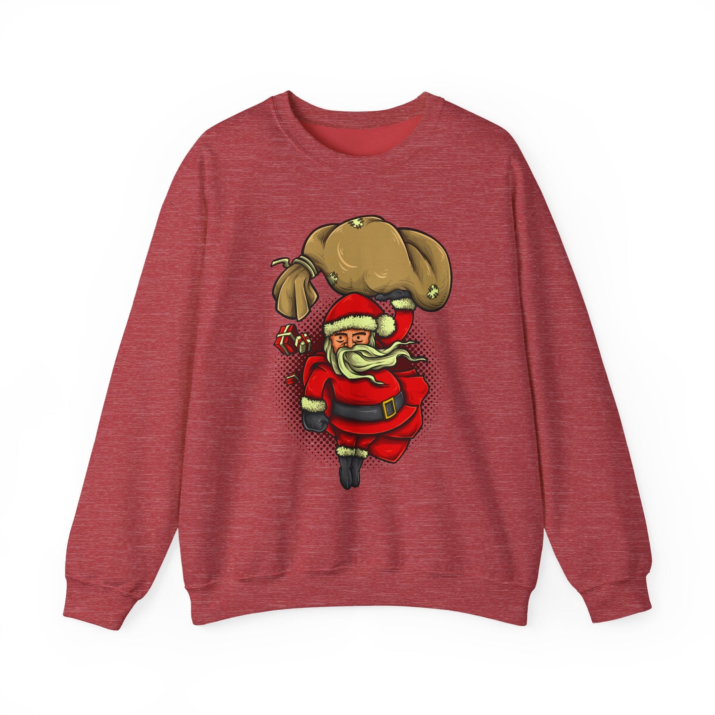 Funny Christmas Santa Crewneck Sweatshirt | Holiday Cheer | Men's