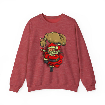 Funny Christmas Santa Crewneck Sweatshirt | Holiday Cheer | Men's