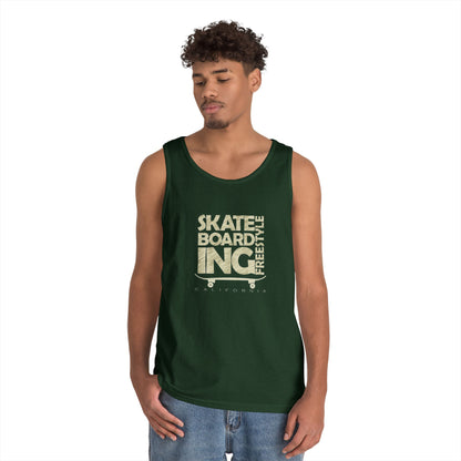 Skateboard Freestyle Men'sHeavy Cotton Tank Top - Summer Vibes and Street Style