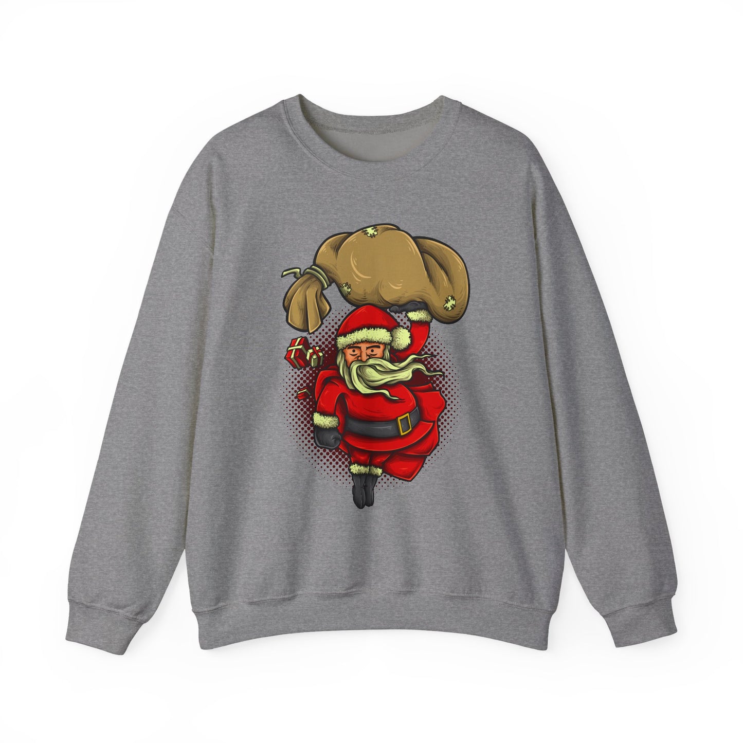 Funny Christmas Santa Crewneck Sweatshirt | Holiday Cheer | Men's