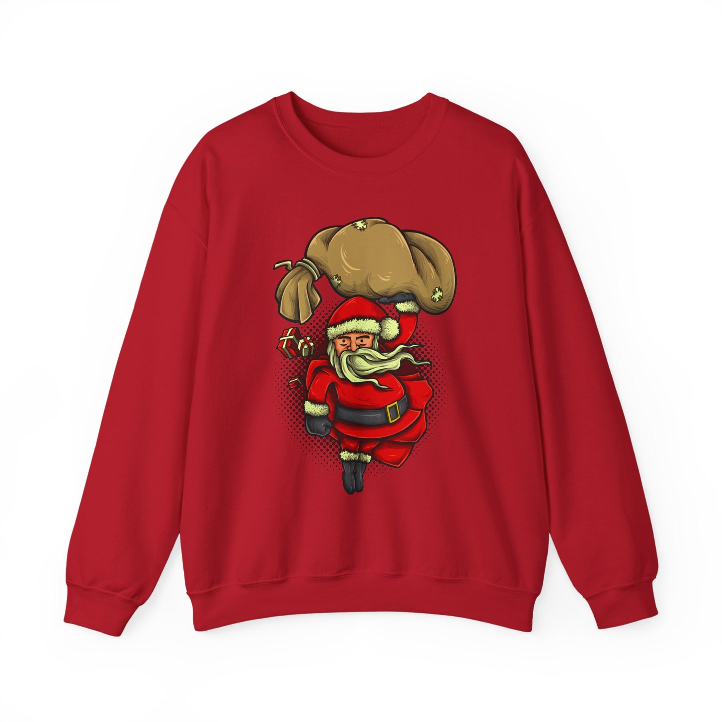 Funny Christmas Santa Crewneck Sweatshirt | Holiday Cheer | Men's