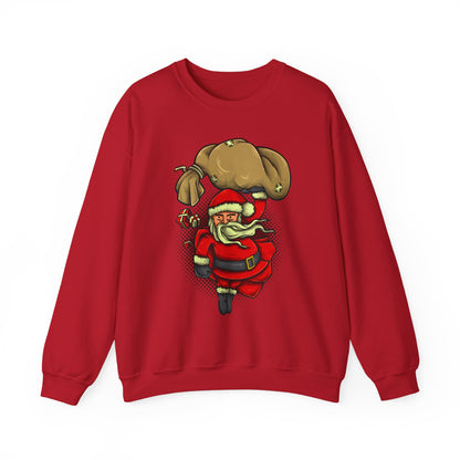Funny Christmas Santa Crewneck Sweatshirt | Holiday Cheer | Men's