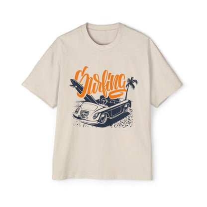 Surf Vibes Men's Heavy Oversized Tee - Perfect for Beach Days & Casual Outings