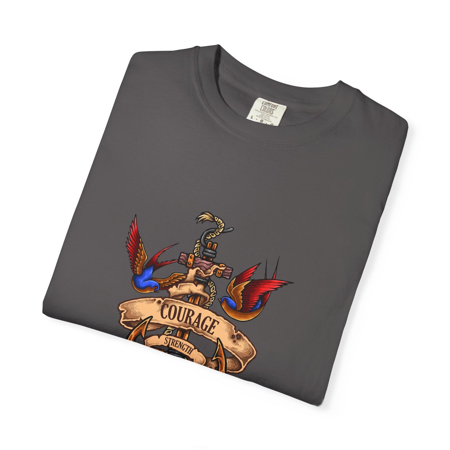 Courage Graphic Tee - Men's Garment-Dyed T-Shirt, Inspirational Shirt, Casual Wear, Gift for Friends, Motivational Apparel
