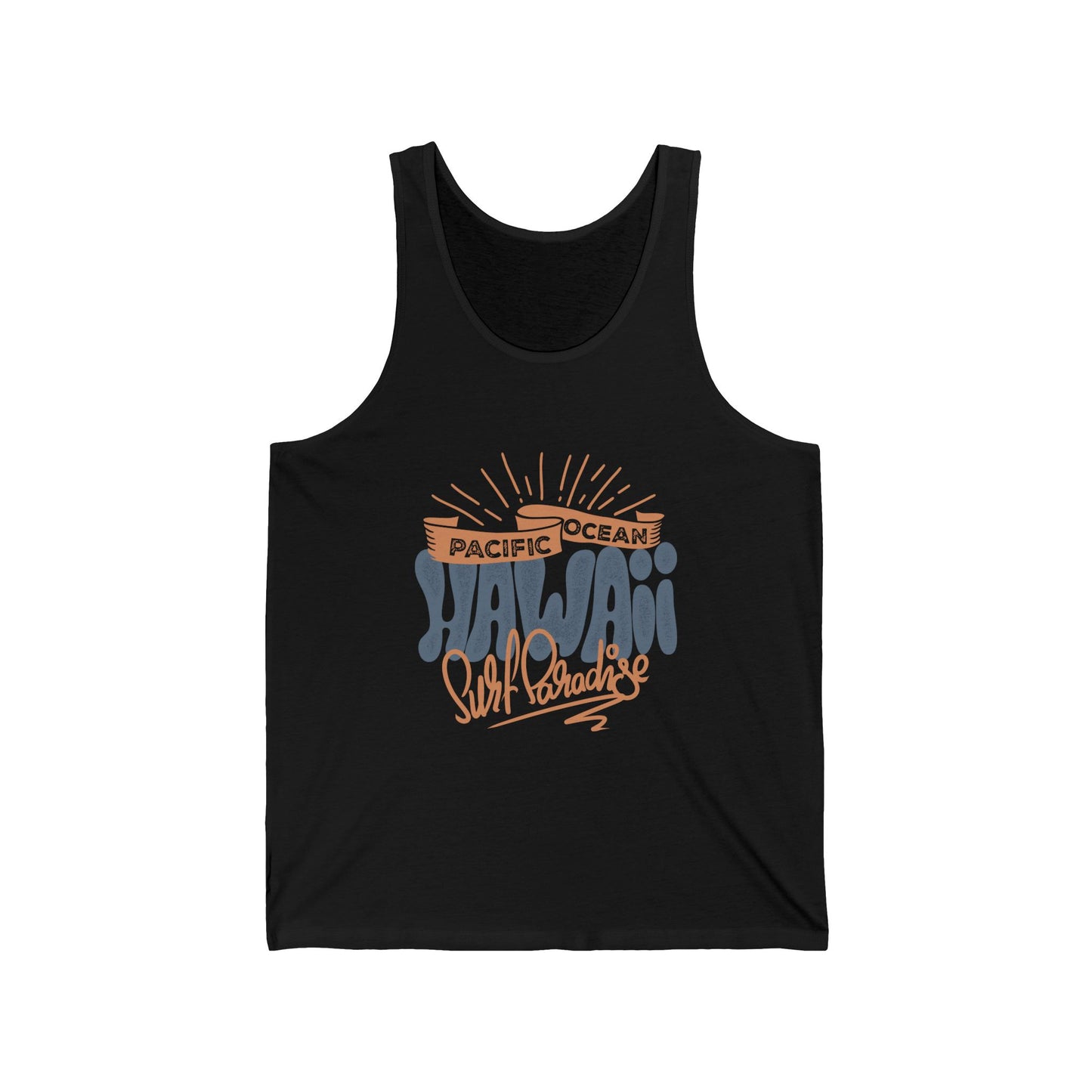Surf Hawaii Men's  Jersey Tank Top - Pacific Ocean Graphic