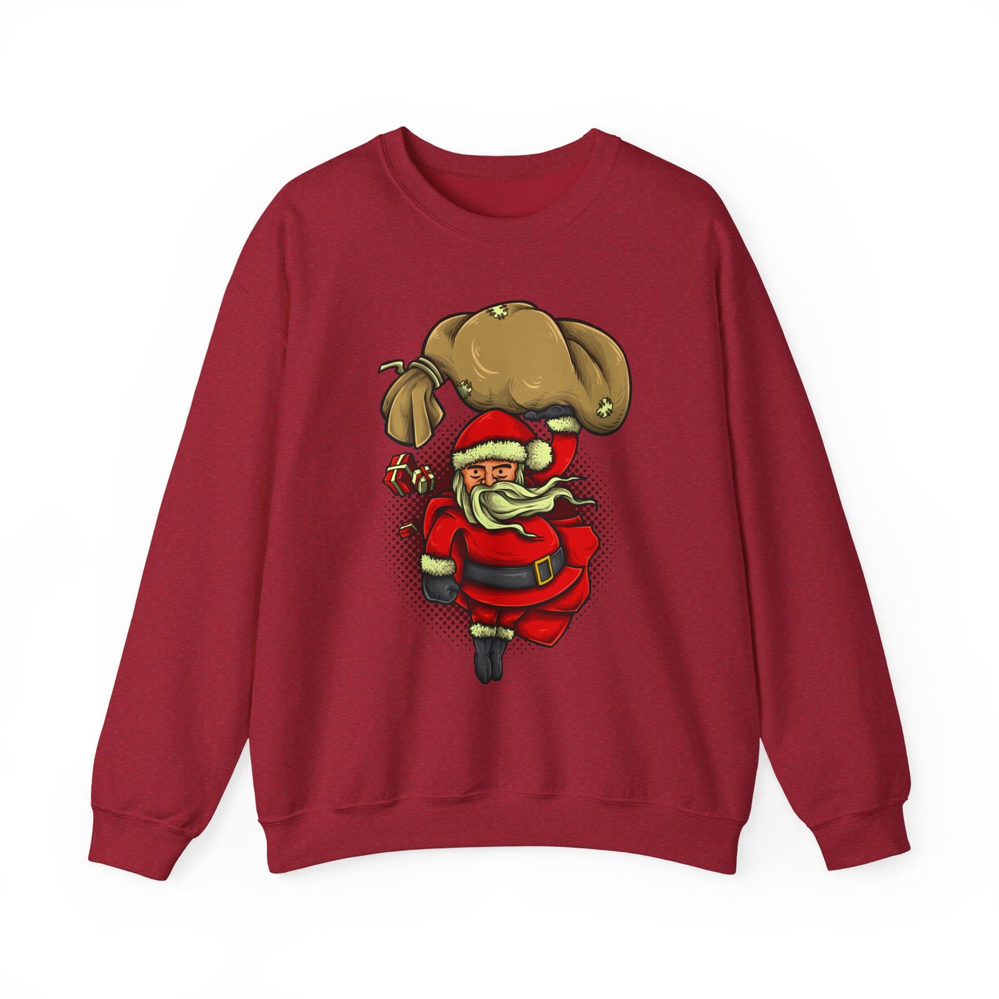 Funny Christmas Santa Crewneck Sweatshirt | Holiday Cheer | Men's