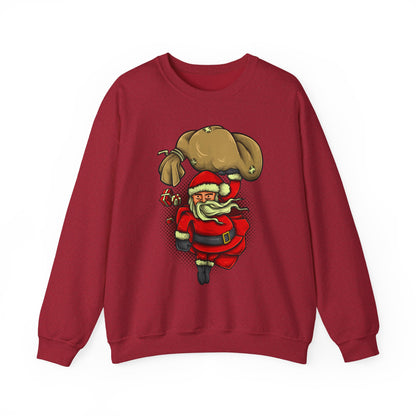 Funny Christmas Santa Crewneck Sweatshirt | Holiday Cheer | Men's