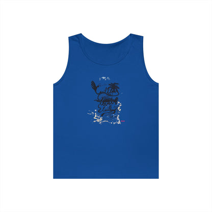 Beach Vibes Men's Heavy Cotton Tank Top - Summer Style, Casual Wear, Vacation Essential