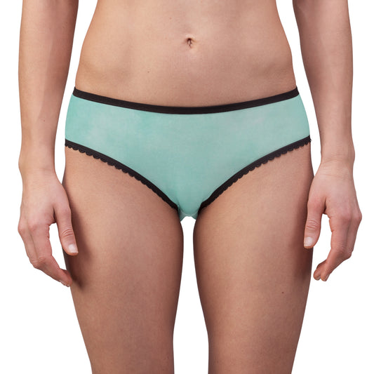 Mint Green Women's Briefs with Lace Trim