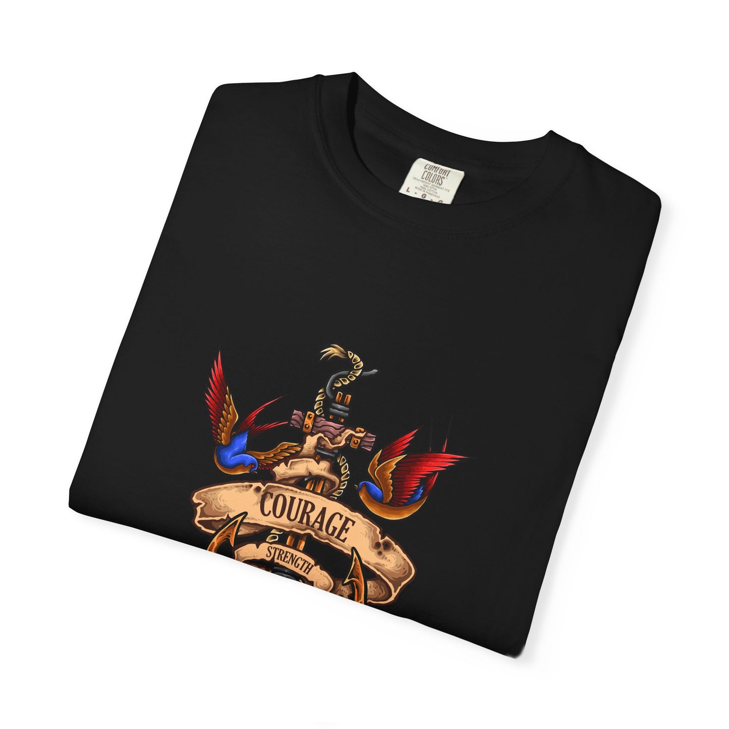 Courage Graphic Tee - Men's Garment-Dyed T-Shirt, Inspirational Shirt, Casual Wear, Gift for Friends, Motivational Apparel