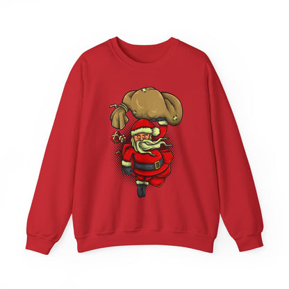 Funny Christmas Santa Crewneck Sweatshirt | Holiday Cheer | Men's