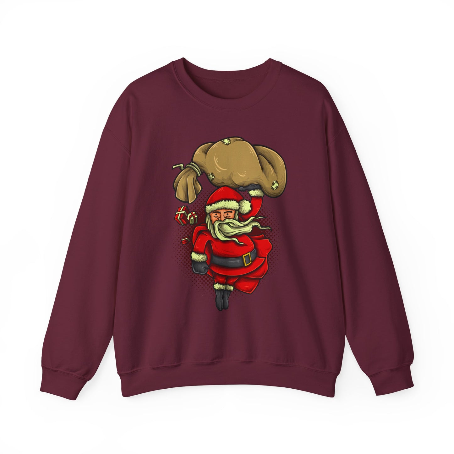 Funny Christmas Santa Crewneck Sweatshirt | Holiday Cheer | Men's