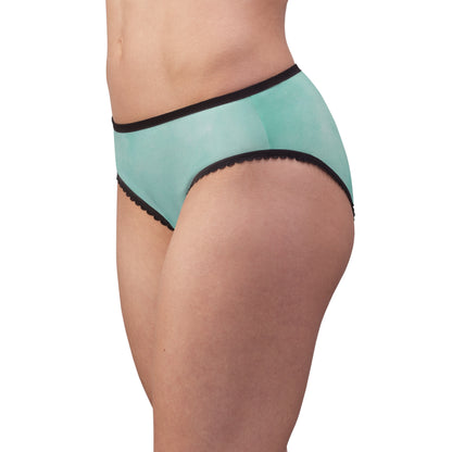 Mint Green Women's Briefs with Lace Trim