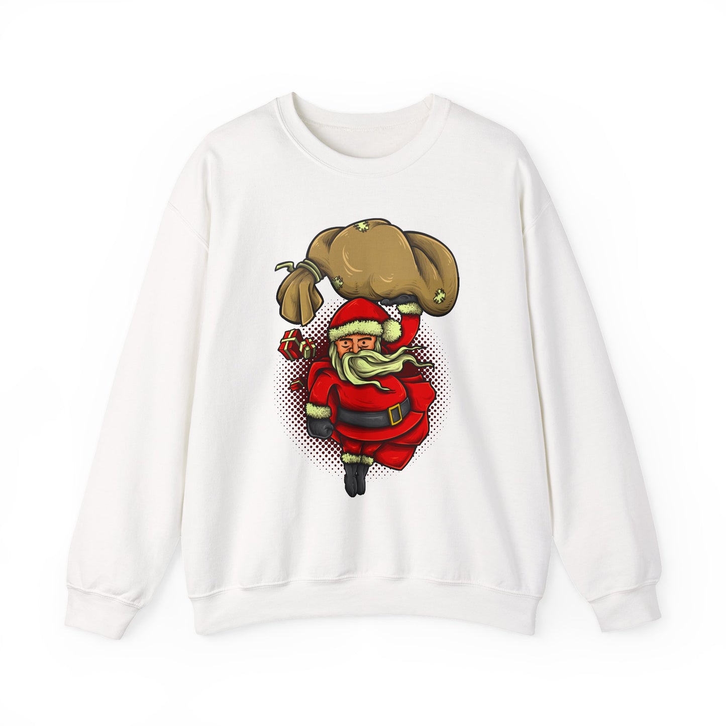 Funny Christmas Santa Crewneck Sweatshirt | Holiday Cheer | Men's