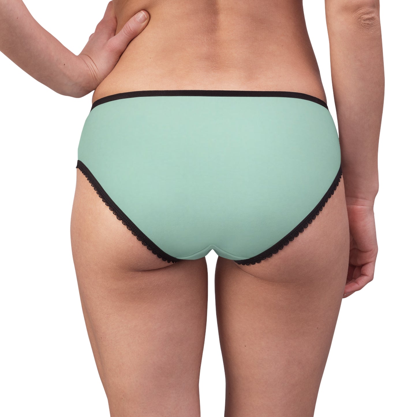 Comfortable Mint Green Women's Briefs with Lace Trim