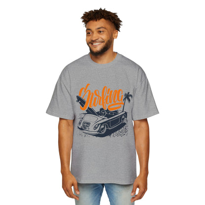 Surf Vibes Men's Heavy Oversized Tee - Perfect for Beach Days & Casual Outings