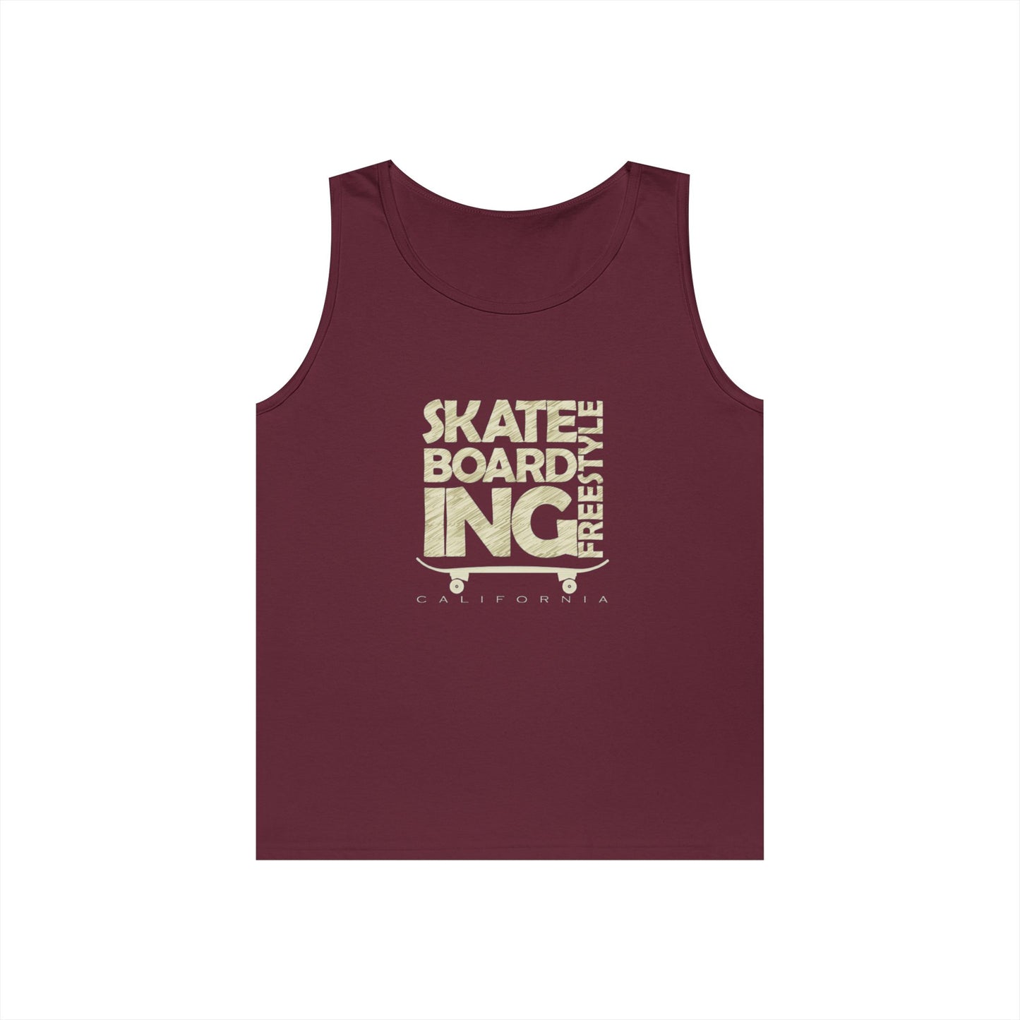 Skateboard Freestyle Men'sHeavy Cotton Tank Top - Summer Vibes and Street Style