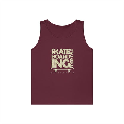 Skateboard Freestyle Men'sHeavy Cotton Tank Top - Summer Vibes and Street Style