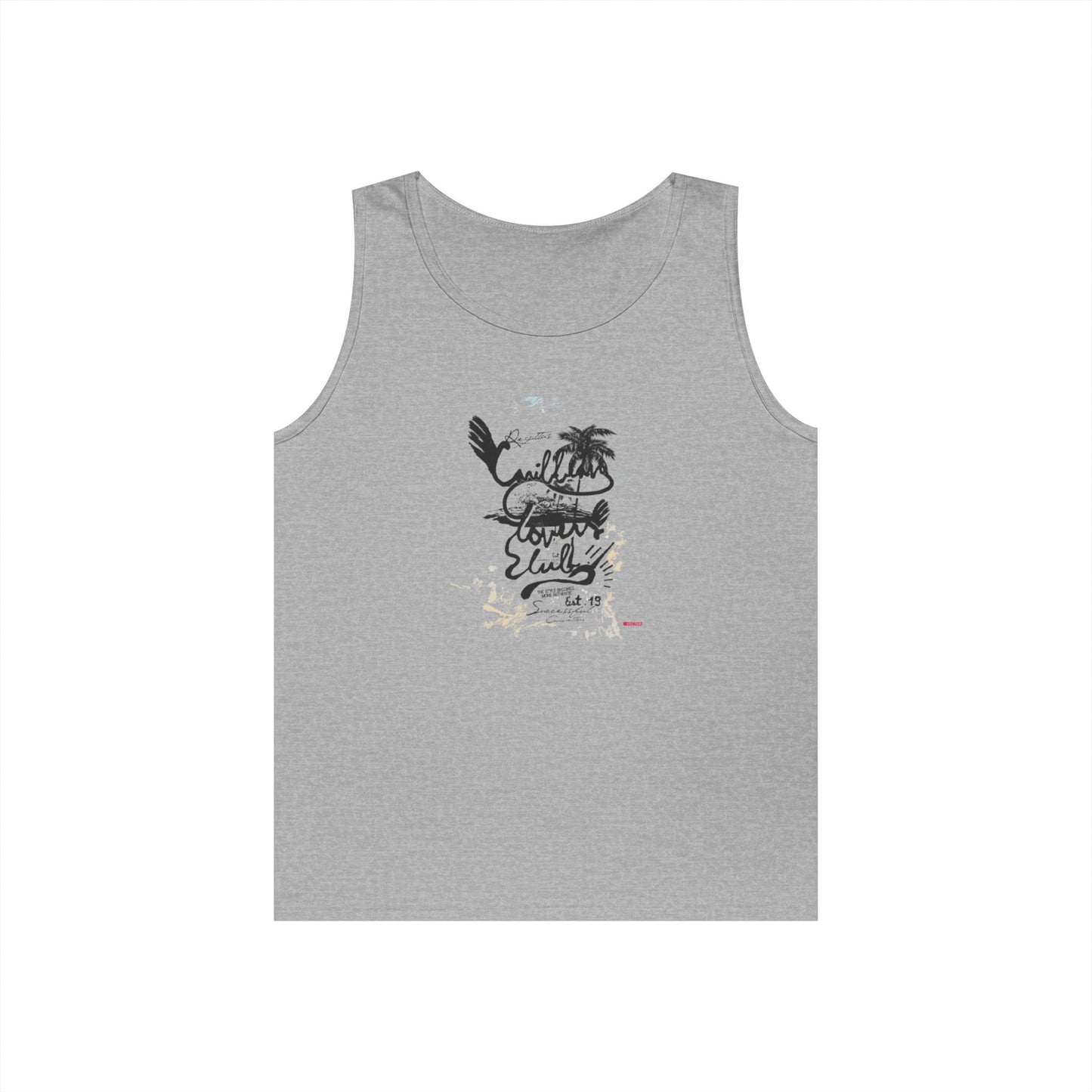 Beach Vibes Men's Heavy Cotton Tank Top - Summer Style, Casual Wear, Vacation Essential