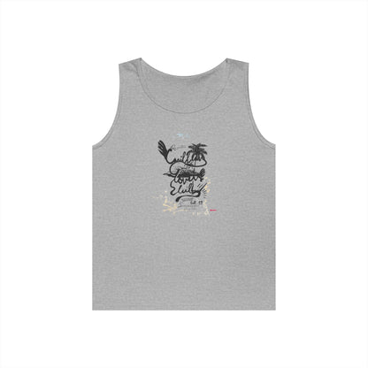 Beach Vibes Men's Heavy Cotton Tank Top - Summer Style, Casual Wear, Vacation Essential