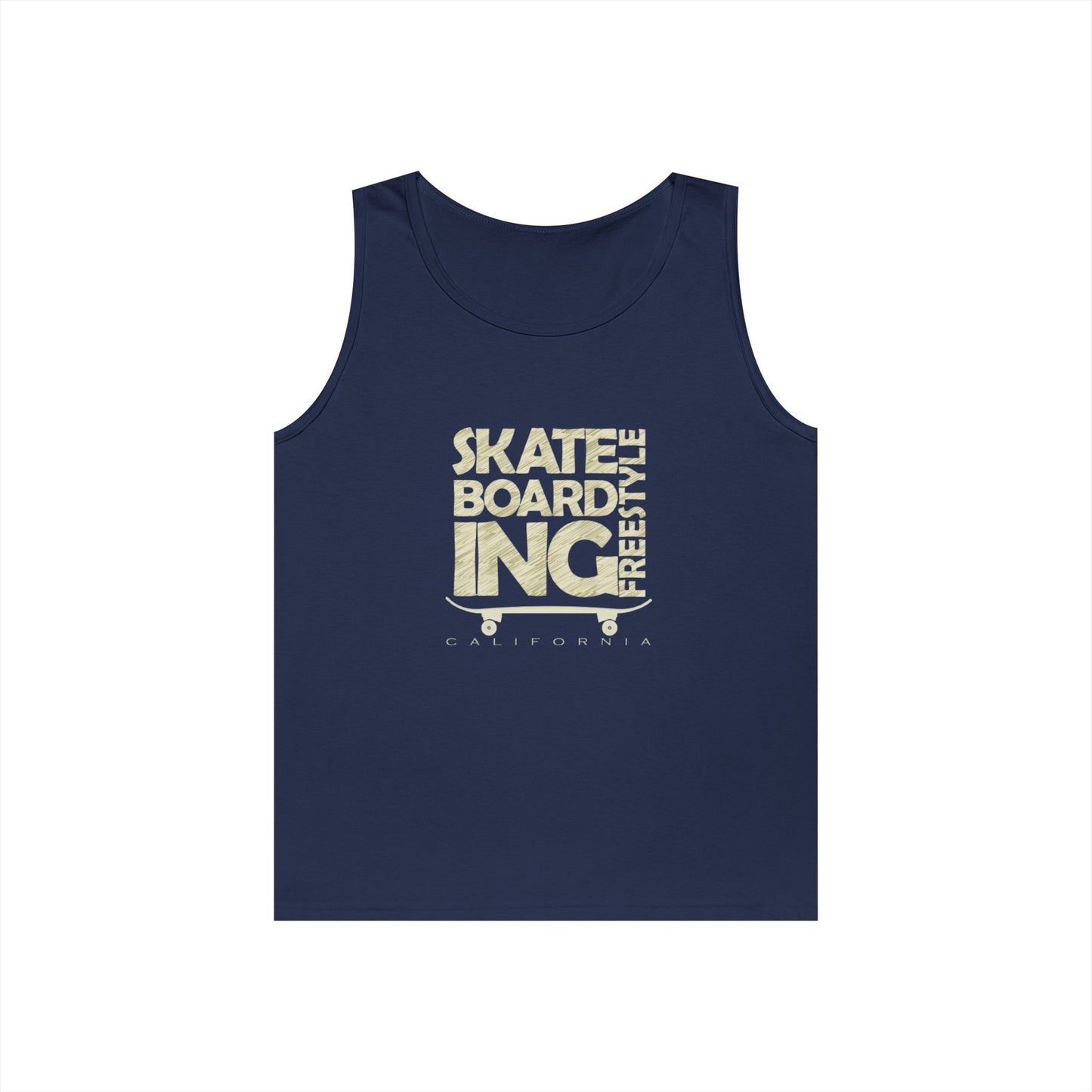 Skateboard Freestyle Men'sHeavy Cotton Tank Top - Summer Vibes and Street Style