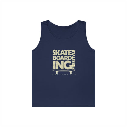 Skateboard Freestyle Men'sHeavy Cotton Tank Top - Summer Vibes and Street Style