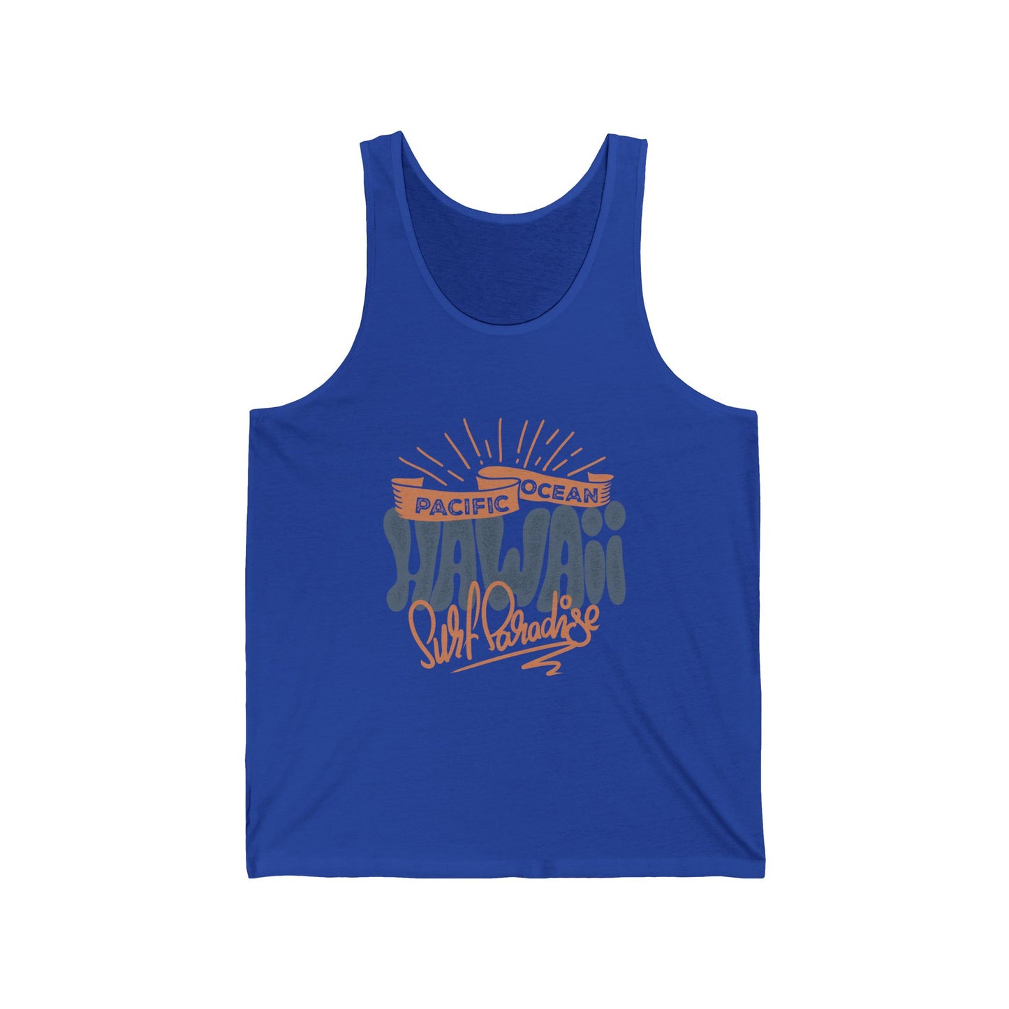 Surf Hawaii Men's  Jersey Tank Top - Pacific Ocean Graphic