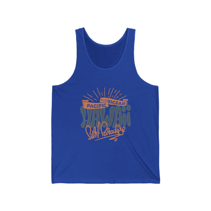 Surf Hawaii Men's  Jersey Tank Top - Pacific Ocean Graphic