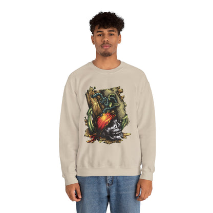 Pirate Themed Crewneck Sweatshirt, Cozy Men's Sweatshirt, Halloween Apparel, Gift for Sailors, Casual Streetwear