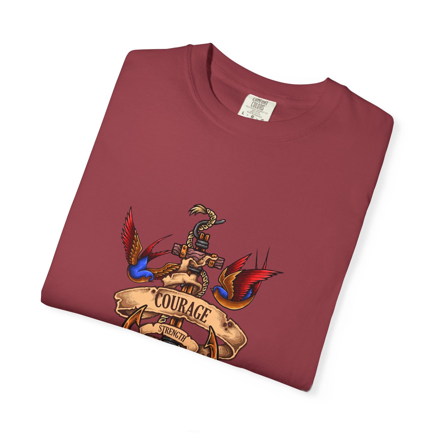 Courage Graphic Tee - Men's Garment-Dyed T-Shirt, Inspirational Shirt, Casual Wear, Gift for Friends, Motivational Apparel