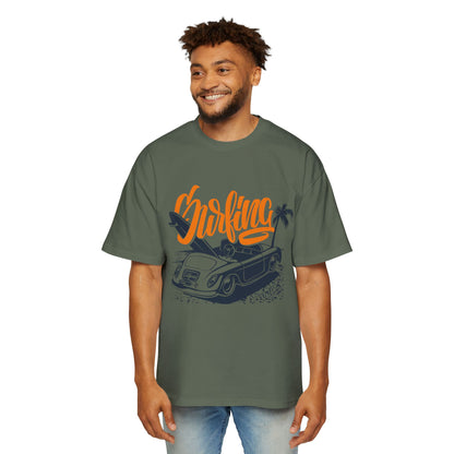 Surf Vibes Men's Heavy Oversized Tee - Perfect for Beach Days & Casual Outings